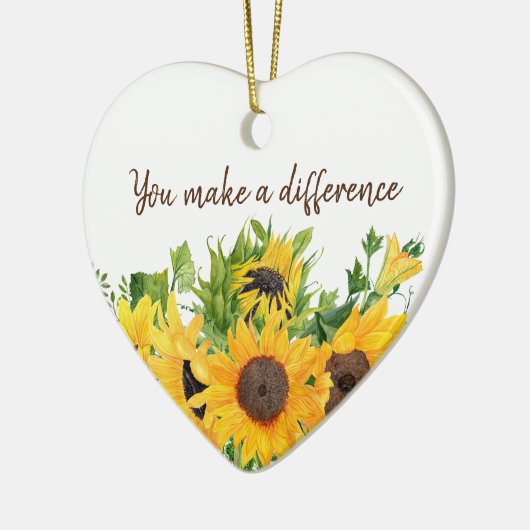 Sonnenblumen mit Ihnen machen einen Unterschied An Keramik Ornament (Links)