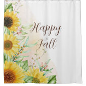 Sonnenblumen mit individualisierbarem Text Duschvorhang (Vorderseite)