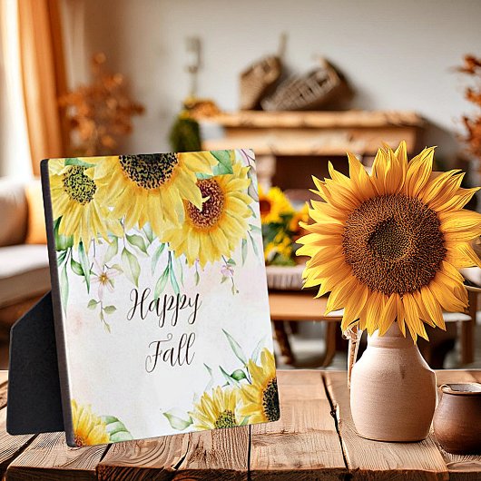 Sonnenblumen mit individualisierbarem Text Fotoplatte