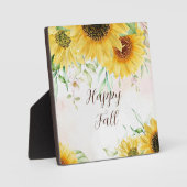 Sonnenblumen mit individualisierbarem Text Fotoplatte (Vorderseite)