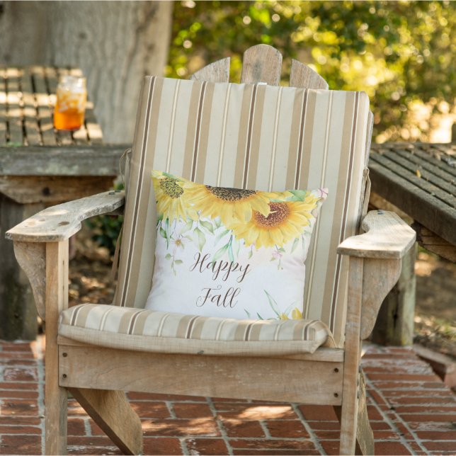 Sonnenblumen mit individualisierbarem Text Kissen (Stuhl)