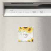 Sonnenblumen mit individualisierbarem Text Magnet (In Situ (Geschirrspüler))