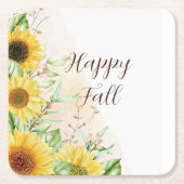 Sonnenblumen mit individualisierbarem Text Rechteckiger Pappuntersetzer (Vorderseite)
