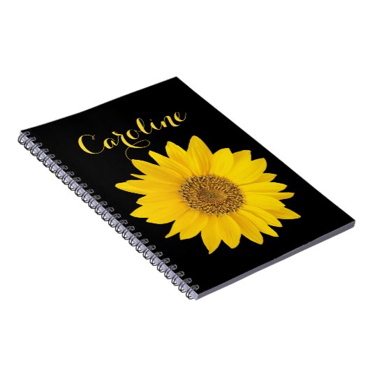 Sonnenblumen mit Individuelle Name-Notebook Notizblock (Rechte Seite)