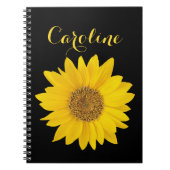 Sonnenblumen mit Individuelle Name-Notebook Notizblock (Vorderseite)