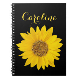 Sonnenblumen mit Individuelle Name-Notebook Notizblock