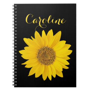 Sonnenblumen mit Individuelle Name-Notebook Notizblock