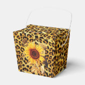 SONNENBLUMEN MIT LEOPARD FUR BOW SOMMER PARTY GESCHENKSCHACHTEL (Vorderseite)