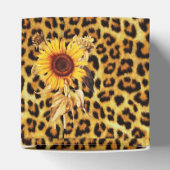 SONNENBLUMEN MIT LEOPARD FUR BOW SOMMER PARTY GESCHENKSCHACHTEL (Oben)