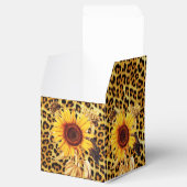 SONNENBLUMEN MIT LEOPARD FUR BOW SOMMER PARTY GESCHENKSCHACHTEL (Geöffnet)