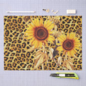 SONNENBLUMEN MIT LEOPARD FUR BOW SOMMER PARTY SEIDENPAPIER (Handwerk)