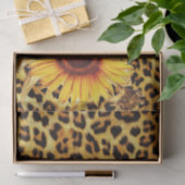 SONNENBLUMEN MIT LEOPARD FUR BOW SOMMER PARTY SEIDENPAPIER (Geschenk)