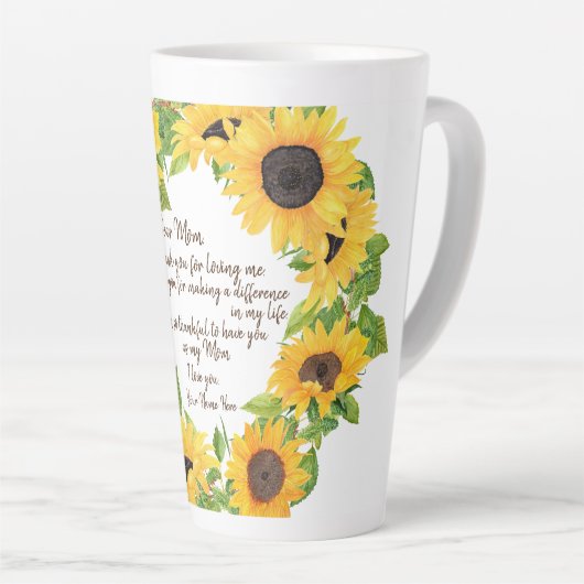 Sonnenblumen mit Mama-Brief Milchtasse (Rechte Ecke)