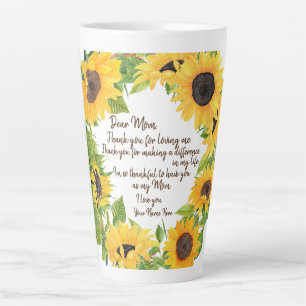 Sonnenblumen mit Mama-Brief Milchtasse