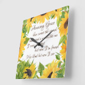 Sonnenblumen mit Phantastischem Grace Hymne  Quadratische Wanduhr (Winkel)