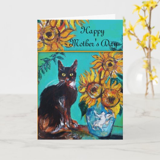 SONNENBLUMEN MIT SCHWARZEM Muttertag Karte (Gelbe Blume)