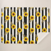 Sonnenblumen mit schwarzen und weißen horizontalen sherpadecke (Vorderseite (Horizontal))