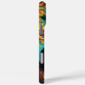 SONNENBLUMEN MIT SCHWARZER KATZE IN BLAUEM TURQUOI Case-Mate iPhone HÜLLE (Rückseite / Rechts)