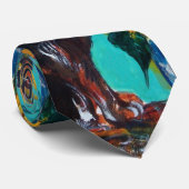 SONNENBLUMEN MIT SCHWARZER KATZE IN BLAUEM TURQUOI KRAWATTE (Gerollt)