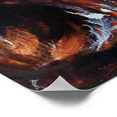 SONNENBLUMEN MIT SCHWARZER KATZE IN BLAUEM TURQUOI POSTER (Ecke)