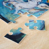 SONNENBLUMEN MIT SCHWARZER KATZE IN BLAUEM TURQUOI PUZZLE (Seite)