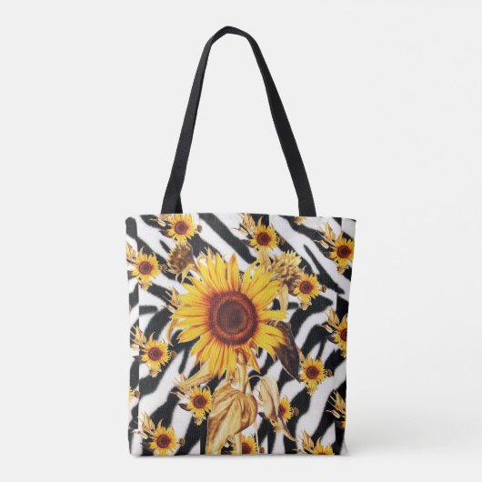 SONNENBLUMEN MIT ZEBRA HAUT TASCHE (Rückseite)