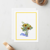 Sonnenblumen Mitteilungskarte (Vorderseite/Rückseite Beispiel)