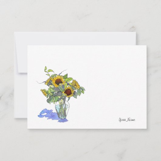 Sonnenblumen Mitteilungskarte (Vorderseite)