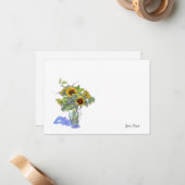 Sonnenblumen Mitteilungskarte (Vorderseite/Rückseite Beispiel)