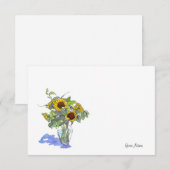Sonnenblumen Mitteilungskarte (Vorne/Hinten)