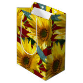 Sonnenblumen Mittlere Geschenktüte (Rückseite Schrägansicht)