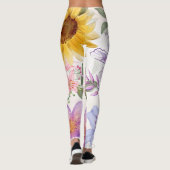 Sonnenblumen-Mix-Design Leggings (Rückseite)