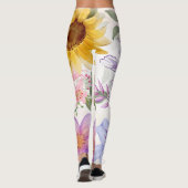Sonnenblumen-Mix-Design Leggings (Rückseite)