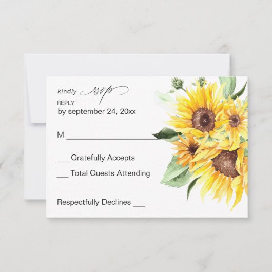 Sonnenblumen MOD Floral UAWG RSVP Karte (Vorderseite)