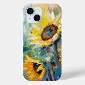 Sonnenblumen Moderne Abstrakte Blumenbemalung Case-Mate iPhone Hülle (Rückseite)