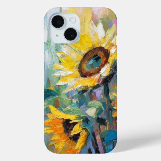 Sonnenblumen Moderne Abstrakte Blumenbemalung Case-Mate iPhone Hülle (Rückseite)