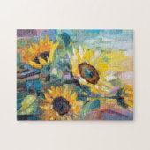 Sonnenblumen Moderne Abstrakte Blumenbemalung Puzzle (Horizontal)