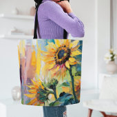 Sonnenblumen Moderne Abstrakte Blumenbemalung Tasche