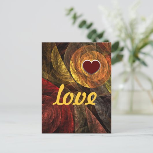 Sonnenblumen Moderne Abstrakte Kunst Liebe Postkarte (Stehend Vorderseite)