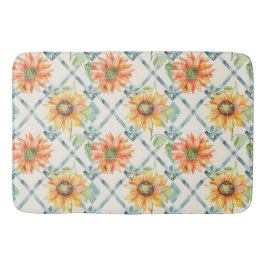 Sonnenblumen Moderne Aquarellblumen Badematte