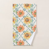 Sonnenblumen Moderne Aquarellblumen Badhandtuch Set (Handtuch)