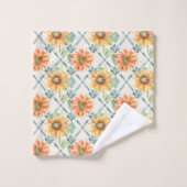 Sonnenblumen Moderne Aquarellblumen Badhandtuch Set (Waschlappen)