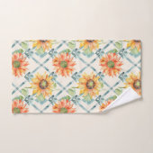 Sonnenblumen Moderne Aquarellblumen Badhandtuch Set (Handtuch)