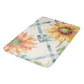 Sonnenblumen Moderne bedrückte Blumen Badematte (Schrägansicht)