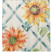 Sonnenblumen Moderne bedrückte Blumen Duschvorhang (Vorderseite)