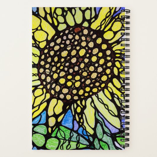 Sonnenblumen Moderne Kunst Notizblock (Rückseite)