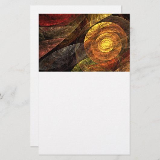 Sonnenblumen Modernes Abstraktes Kunstmuster Briefpapier (Vorne/Hinten)