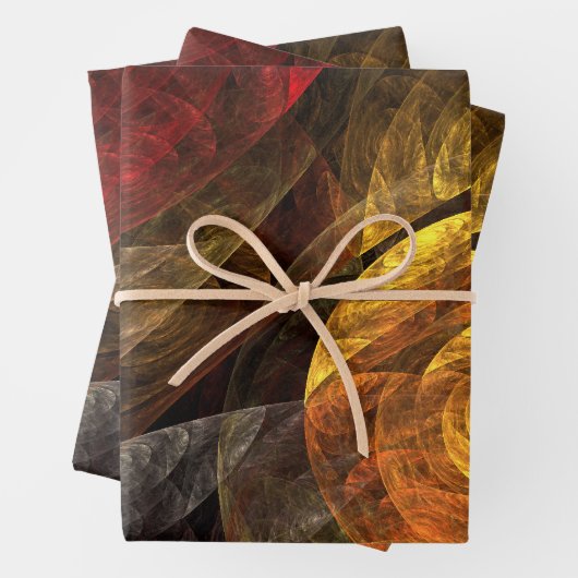 Sonnenblumen Modernes Abstraktes Kunstmuster Geschenkpapier Set (Beispiel)