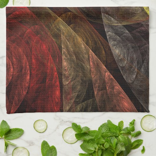 Sonnenblumen Modernes Abstraktes Kunstmuster Geschirrtuch (Gefaltet)