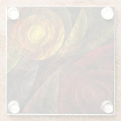 Sonnenblumen Modernes Abstraktes Kunstmuster Glasuntersetzer (Rückseite)